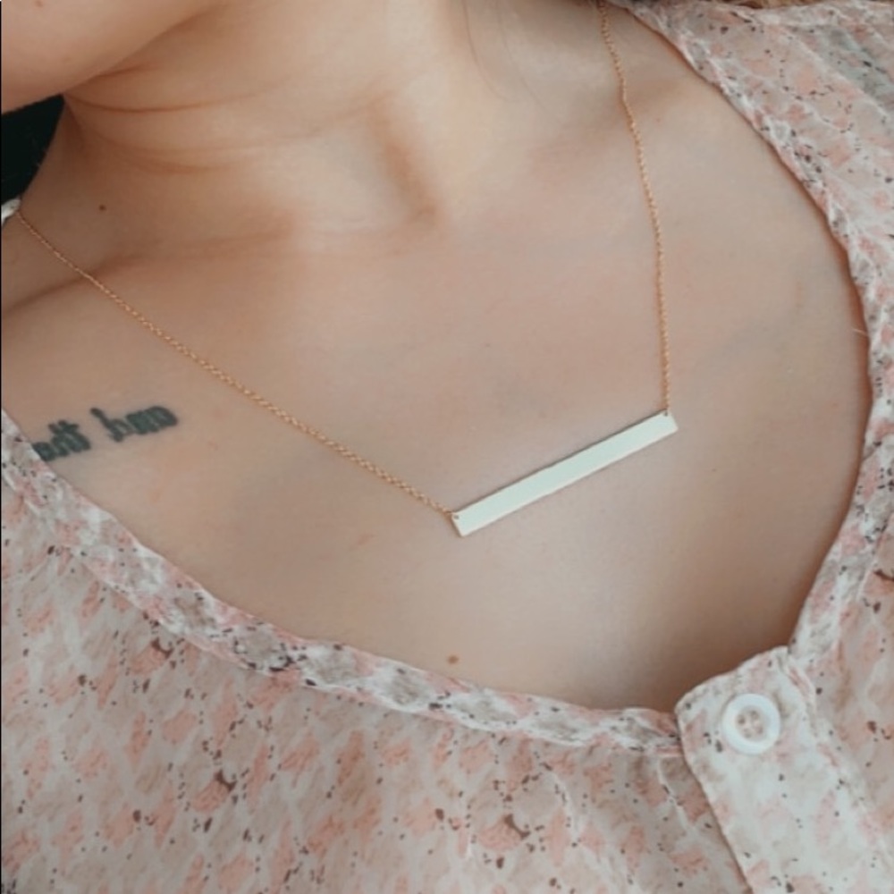 925 Sterling Silver Name Bar Necklace